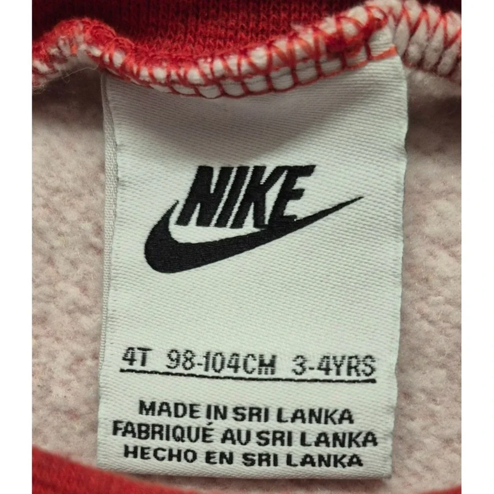 Nike kids red pullover sweatshirt‎ gray/white graphic print crew neck sz. 4T